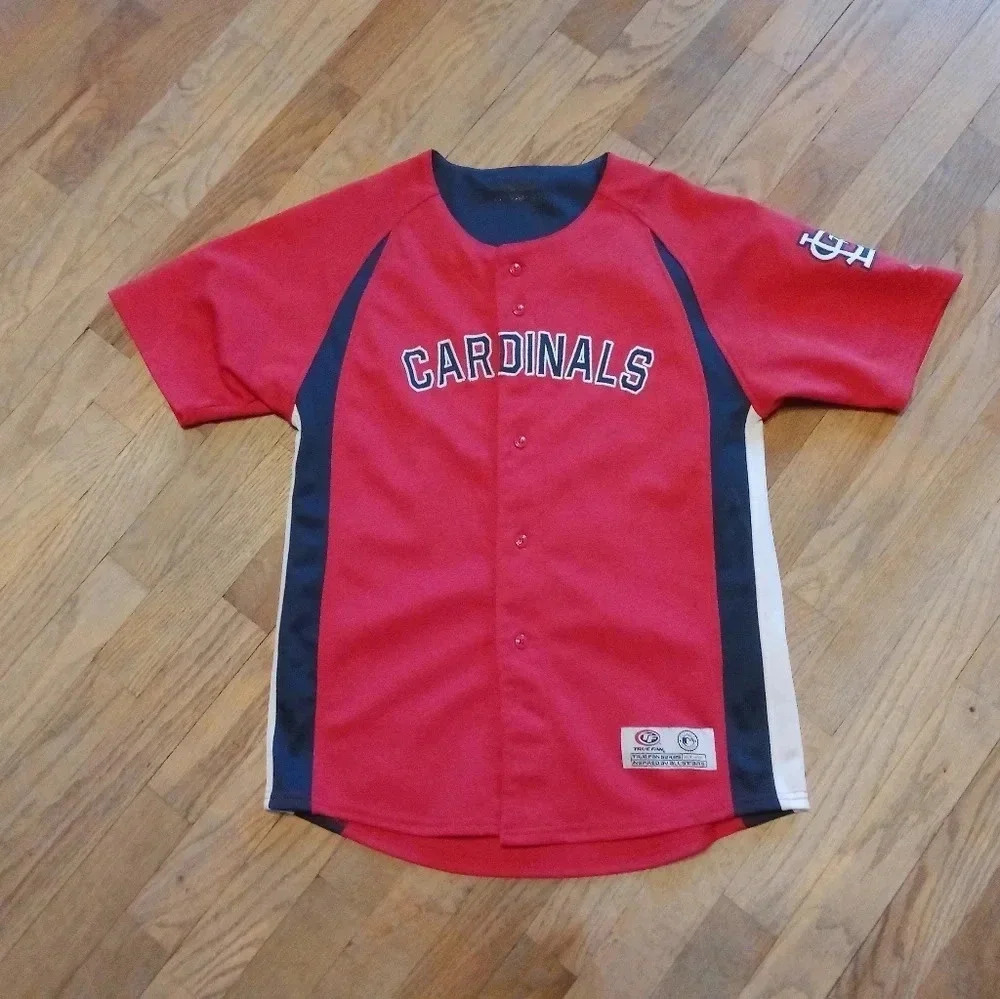 St Louis Cardinals Jersey Mens X-Small Red Blue True Fan MLB Baseball